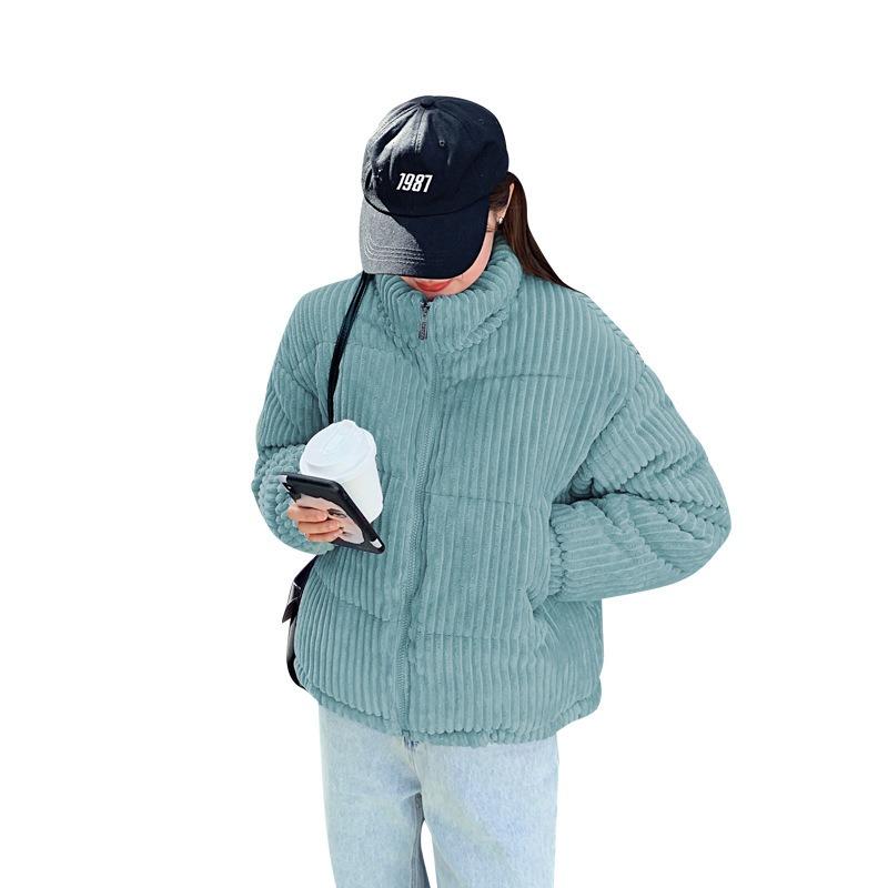 Loose Down Cotton-padded Clothes Women's New Winter Clothes Short Cotton-padded Jackets Corduroy Bread Clothes Winter Coats
