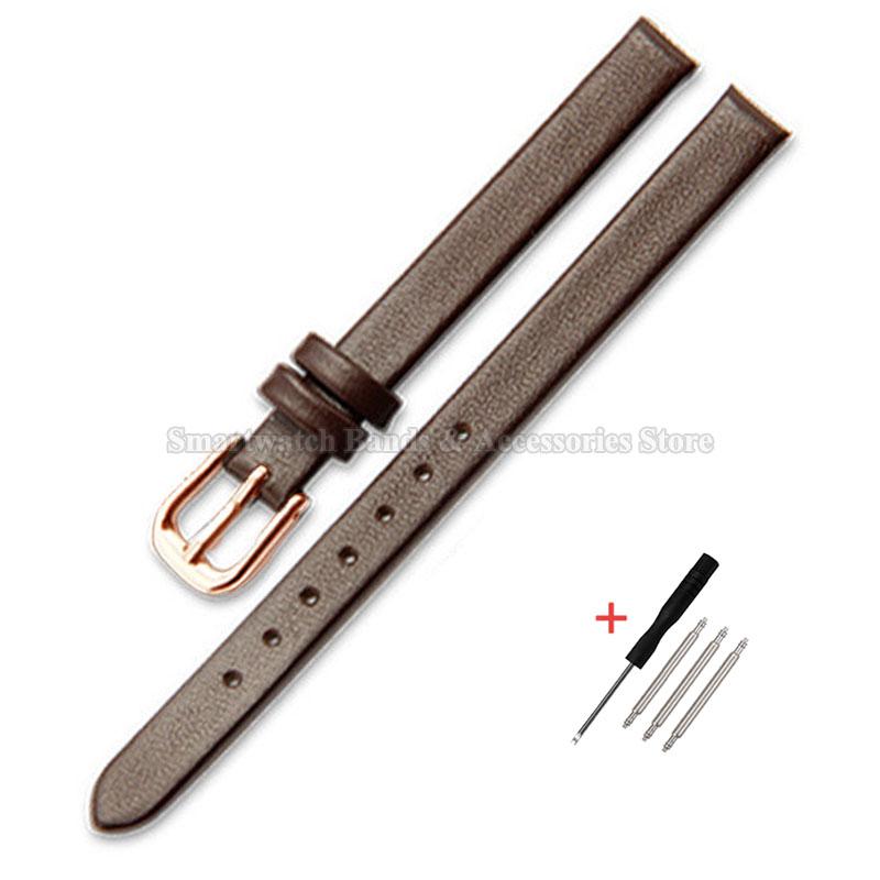 

Кожаный ремешок для часов 6 мм 8 мм 10 мм 12 мм 13 мм 14 мм 16 мм 17 мм для мужчин женщин универсальный мягкий браслет ультратонкий браслет с застежкой-пином 8mm