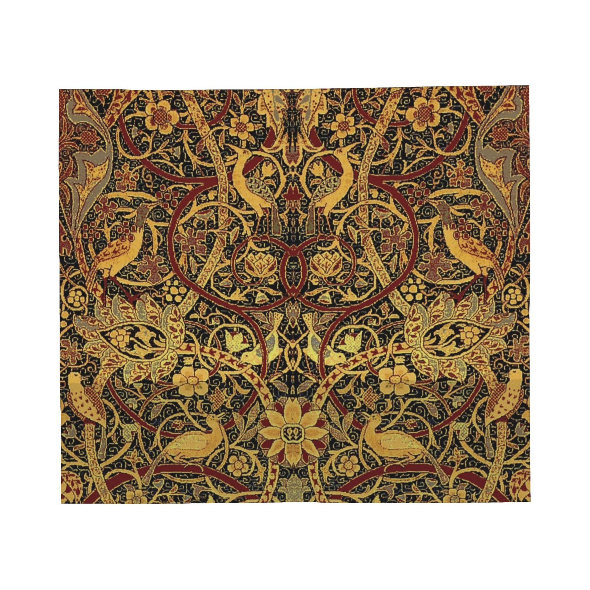 William Morris Golden Lily Flannel Throw Blanket floral vintage artistic art for Sofa Knitted Blanket Car Lightweight Breathable 75x90cm