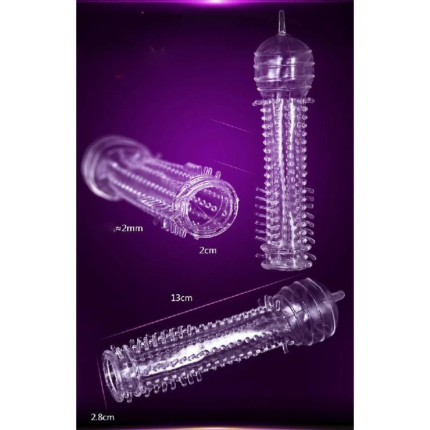 Penishülle, dauerhafte Vergrößerung, Verzögerungskondom, Latex, Spike, Finger, Klitorismassage, Erektionshilfe, Verlängerung, Sexspielzeug für Männer