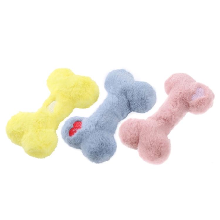 

Dogs Chewing Toy Cats Sounding Plush Toy Bone 3PCS Boredom Dog Interaction Toy 1