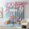 2pcs, 2D FLAT PRINTING Curtains (Without Rod) Sweet Pastel Cart Modern Creative Curtains Prints Light Filtering Curtains Home