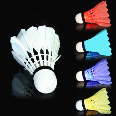 Luminous Shuttlecock Night Glow Windproof Goose Feather Colourful Led Glowing Badminton