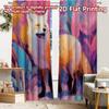 2pcs, 2D FLAT PRINTING Curtains (Without Rod) Autumn Fox(3) Digital Printing On Holiday Curtains Yarn Curtains Decorations