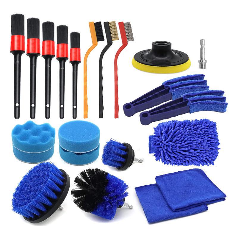Electric Car Cleaning Brush Set for Detailing Interior, Polishing, Waxing, Engine & Tire - 6 Brush Heads