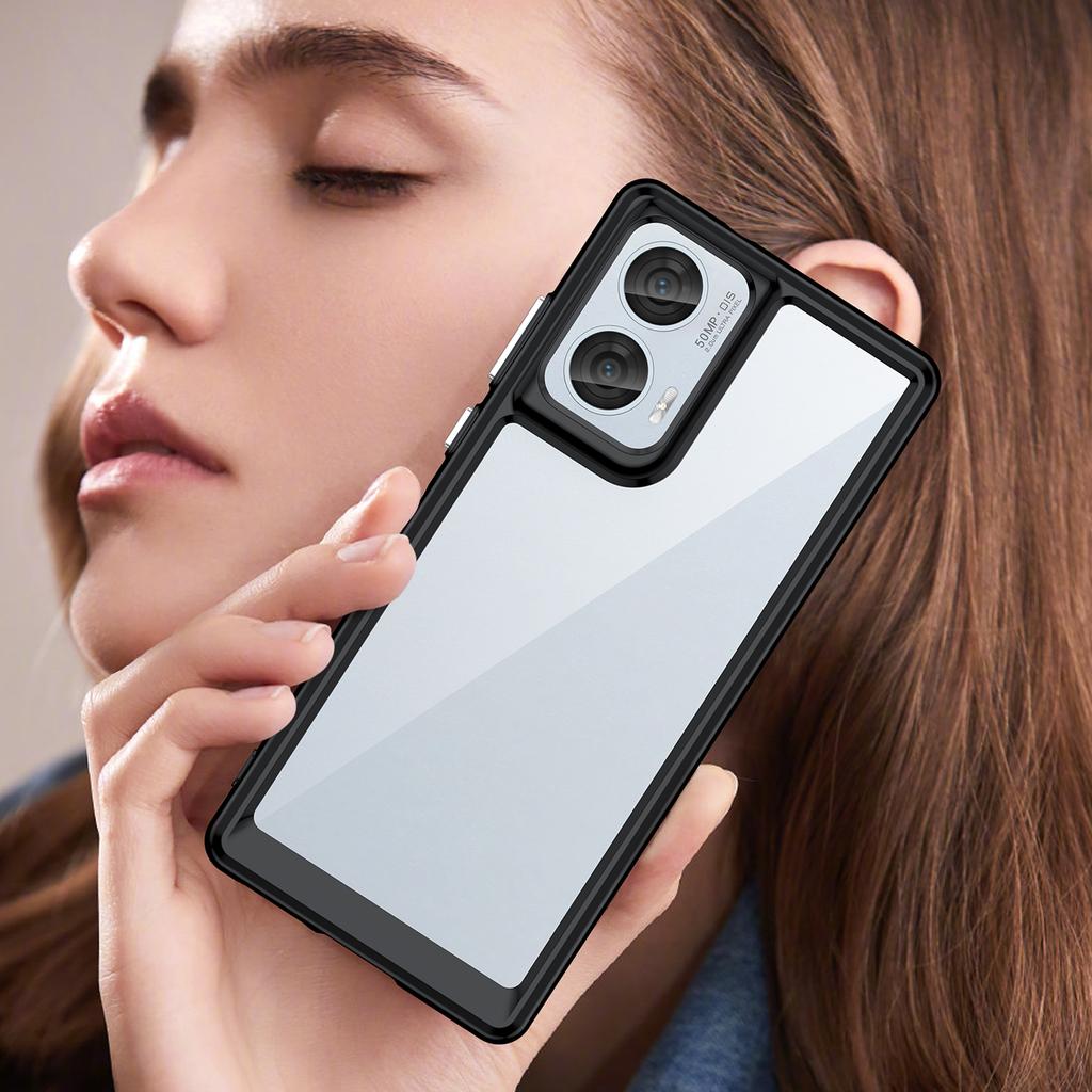 For Motorola Edge 50 Fusion 5G Case TPU+Acrylic Transparent Back Panel Phone Cover