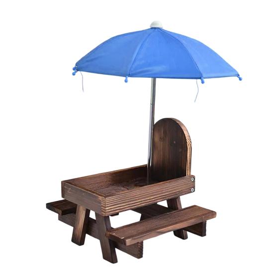 Baizihuahu Squirrel Feeder with Umbrella, Feeders for Outside, Picnic Table Feeder, Chipmunk Hold Corn, Corn Cob, Peanut Garden Yard Patio Tree Decor