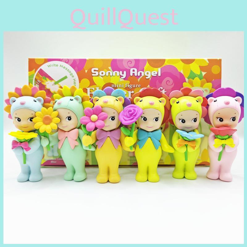 Charming Pvc Angel Figurines In Flower Plant Series With Rose And Sunflower Designs