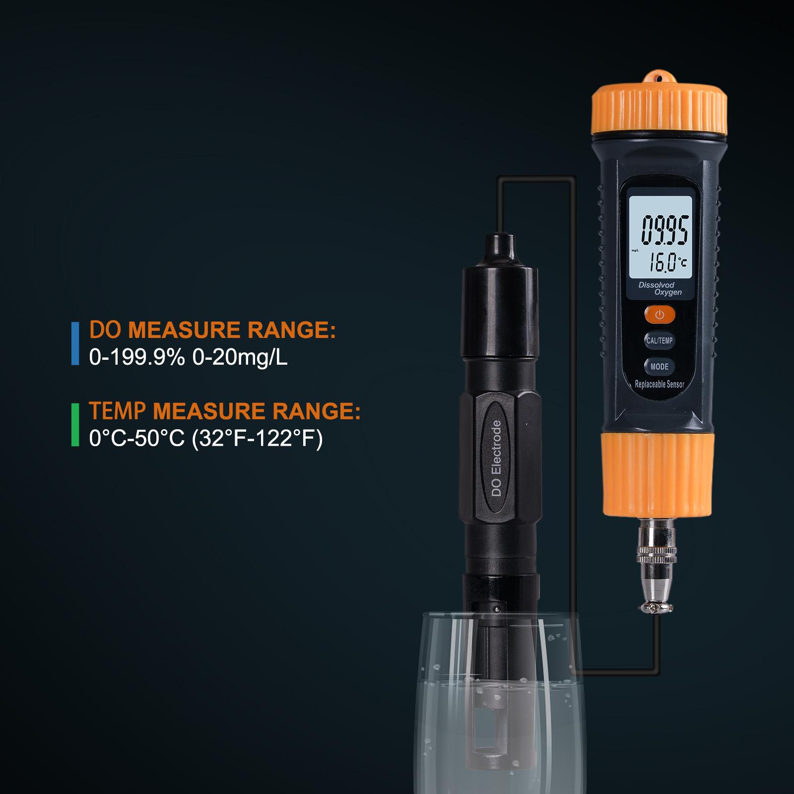 

DO-177 Dissolved Oxygen Meter 0–20mg/L DO & Temperature Tester With Replaceable Probe Water Quality Testing For Aquariums