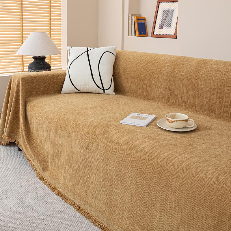 Solid Color Sofa Cover Cloth, Simple Modern Sofa Towel, All-season Universal Chenille Cover Cloth