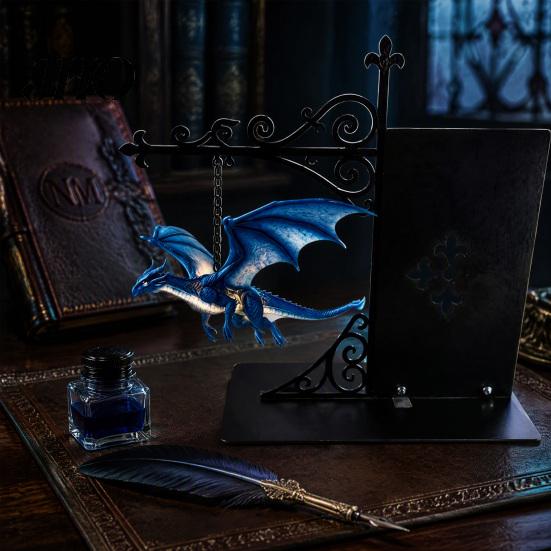 Einzigartiges Urlaubs-Souvenir Magische Fliegende Drachen Bücherregal-Lampe, Warmes Hängendes Nachtlicht, Fantasy-Skulptur mit Ständer Lese-Ecke Dekoration, Geschenk