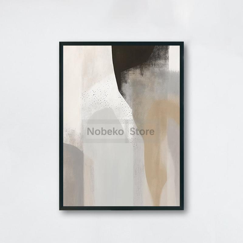 

Современный абстрактный белый и бежевый постер Современные принты Картина на холсте Настенные художественные картины Главная Гостиная Нейтральное украшение 50x70cm No Framed