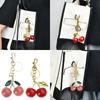 Set of 2 Handmade Phone Lanyard Cherrys Pendant Keychain Detachable Phone Chain Portable Keyring Accessory for Women Men