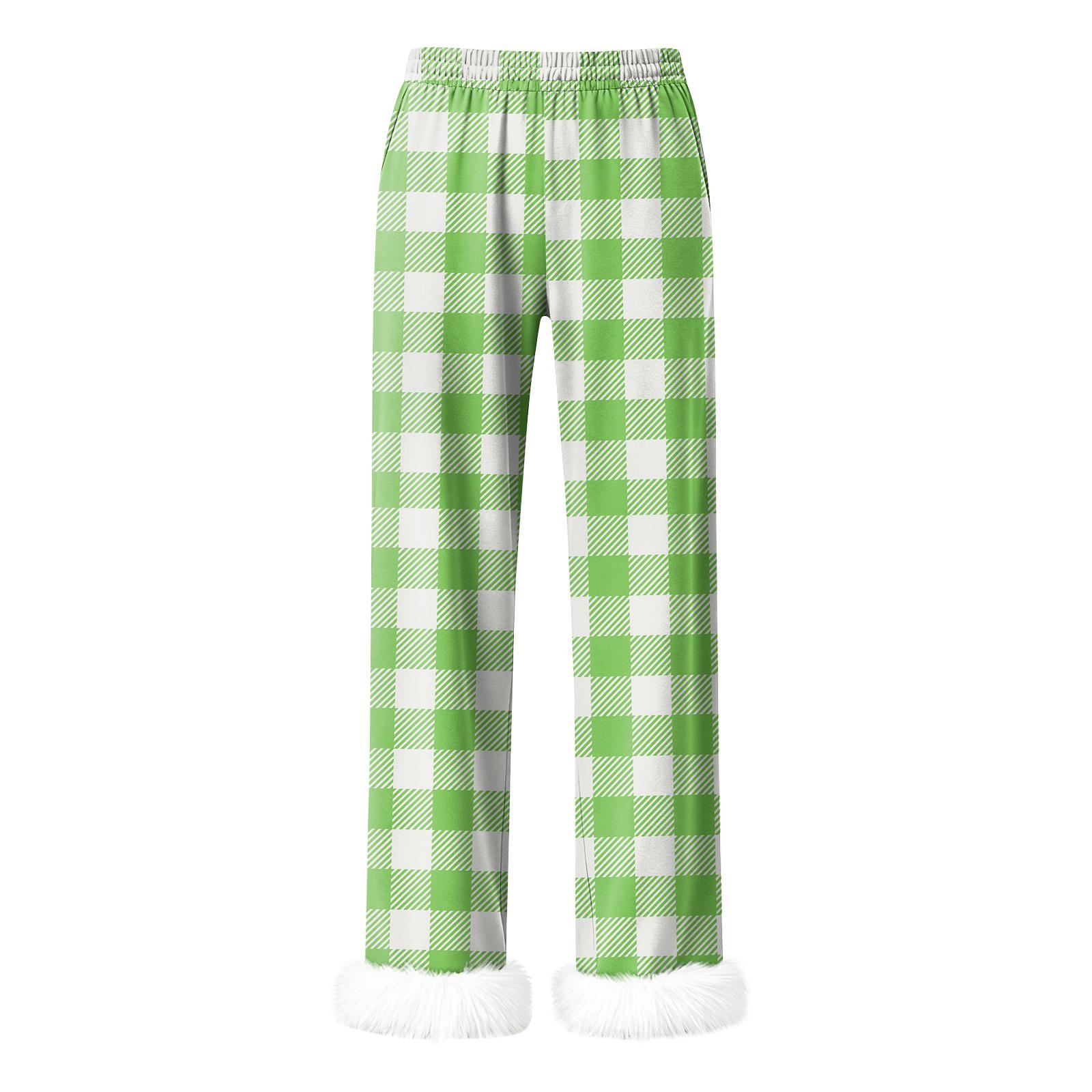 

Women s Fashionable Casual Trousers, Plaid Print Trousers XXXL зелений