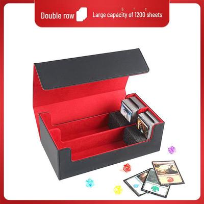 Hot-Selling Double Row 1200-Capacity PU Leather Magnetic Planet Card Game Box