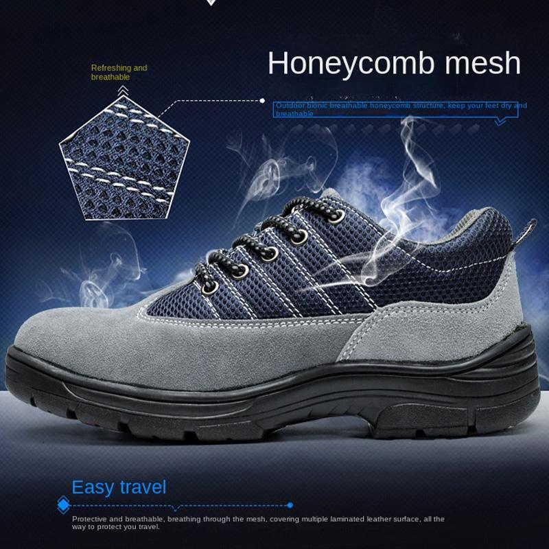 Oulylan Outdoor Comfortable Practical Safety Boots Breathable Steel Toe Labor Shoes Male Anti-smash Puncture Proof Work Sneaker