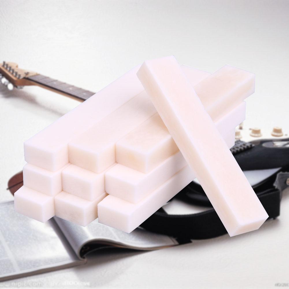 Acoustic Guitar Blank Bone Nut Saddles Unslotted Buffalo Bone Bridge Nuts for Guitar Banjo Ukulele Instrument Parts Replacement