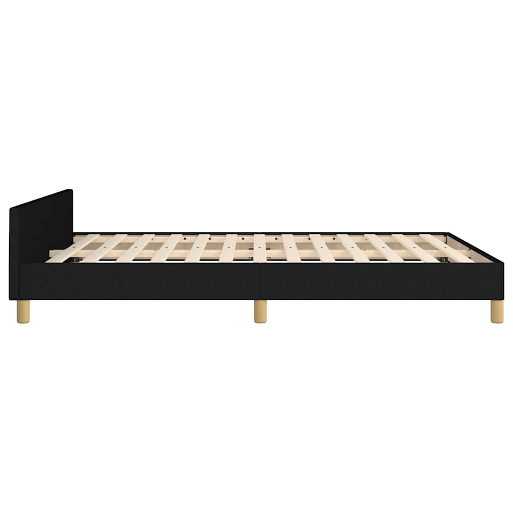 Bed Frame without Mattress Black 140 x 190 cm Fabric