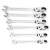 6Pcs Flexible Head Multi functional Ratchet Conination Spanner Wrench 8 17mm Repair Tools Set