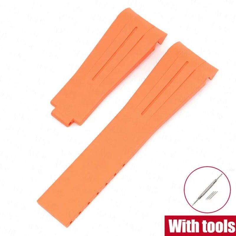 Rubber Watch Band Fit for Omega X Swatch Moonswatch 20mm Stainless Steel Folding Buckle Men Women Curved Replace Strap for Rolex