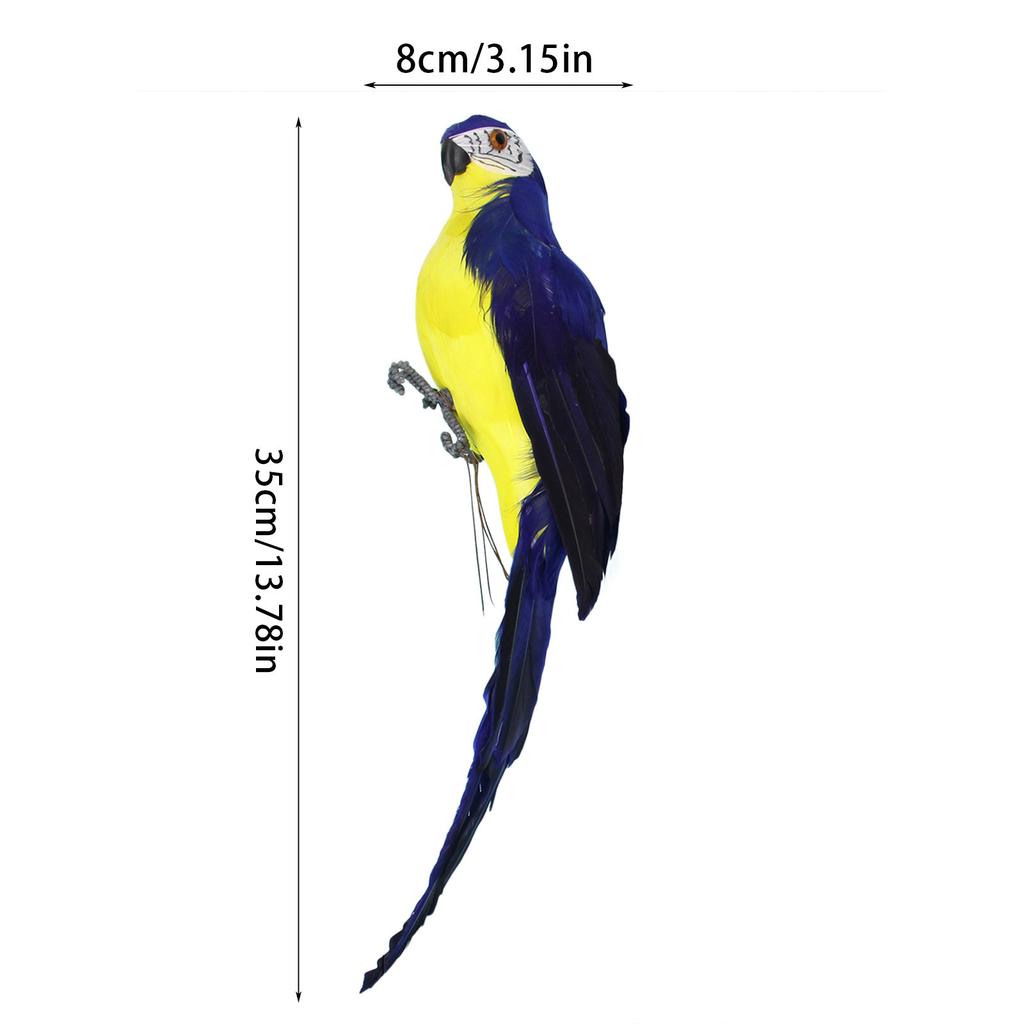 Colorful Parrots Birds Model Outdoor Home Garden Tree Decor Window Garden Decoration Bird Foam Feather Gnomes Garden Statue
