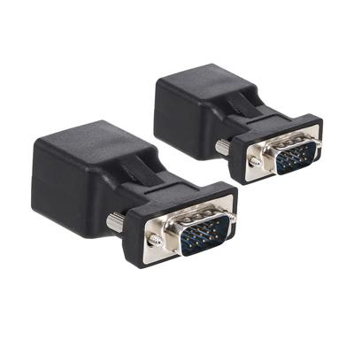 2st VGA till RJ45 Adapter VGA Hane till RJ45 Adapter Ethernet Port Converter CAT5e CAT6 nätverkskabel