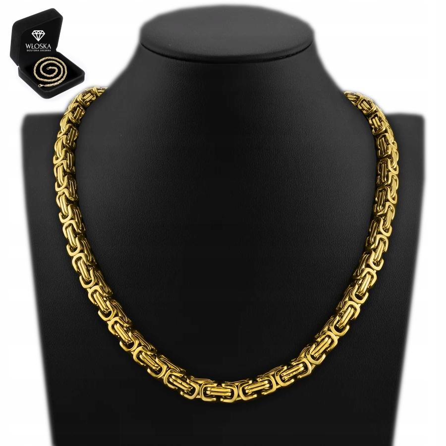 Men' Gold Chain Royal Byzantine Chain GOLD PLATED + FREE