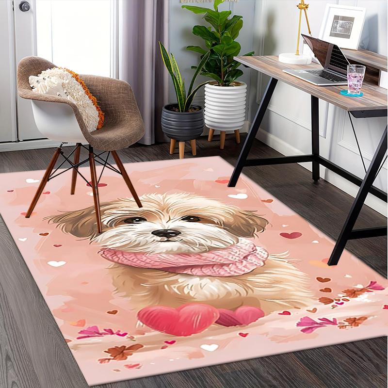 Cute Puppy Theme Chair Mat: Office Carpet - Oversized Rug for Home Decor, Sofa Mat, Desk Chair Mat, Gift for Office and Living Room0246A