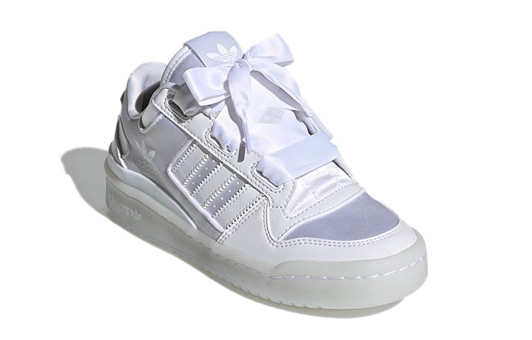 adidas Originals FORUM Synthetic Leather Abrasion Resistant Low Top Kids' Skateboarding Shoes White H68194