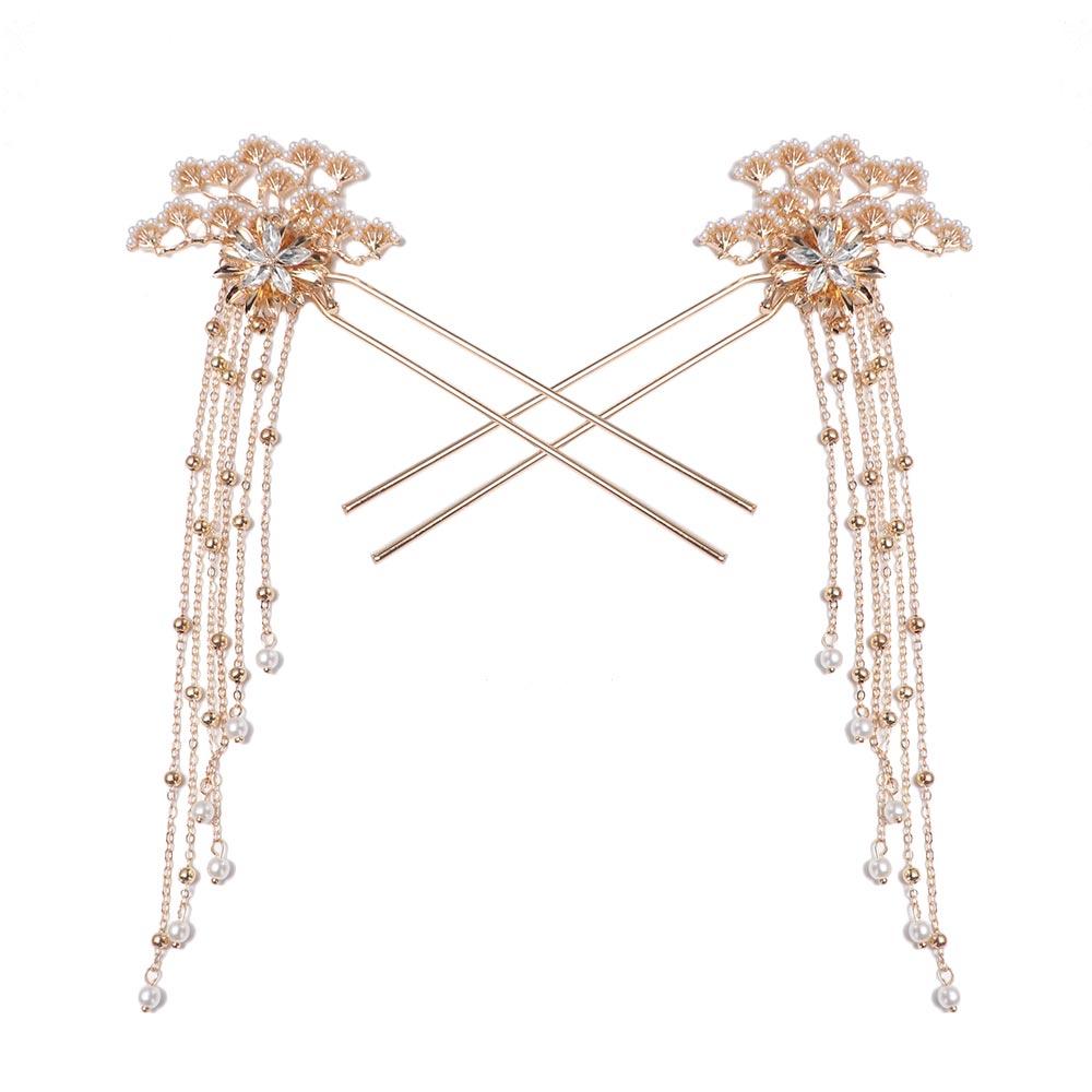 Xiuhe Jewelry Bride Accessories Earrings Set Pearl Chinese Hair Stick Headdress Hairpin Hair Comb