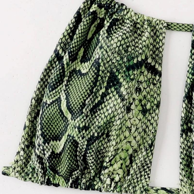 Snake Print Bikini Two-piece Sexy and Fashionable Hollow Split Swimsuit Women's Suit Fashionable Beach Swimwear