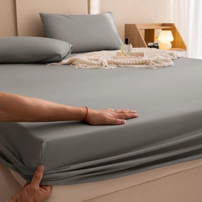 Waterproof Mattress Cover Fitted Bed Sheet With Elastic Band Anti-slip Adjustable Mattress Protector Double Fitted Sheet For Bed