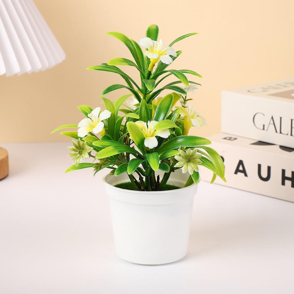 Plastic Morning Glory Artificial Potted Plants Multicolor Faux Bonsai  Home Decoration