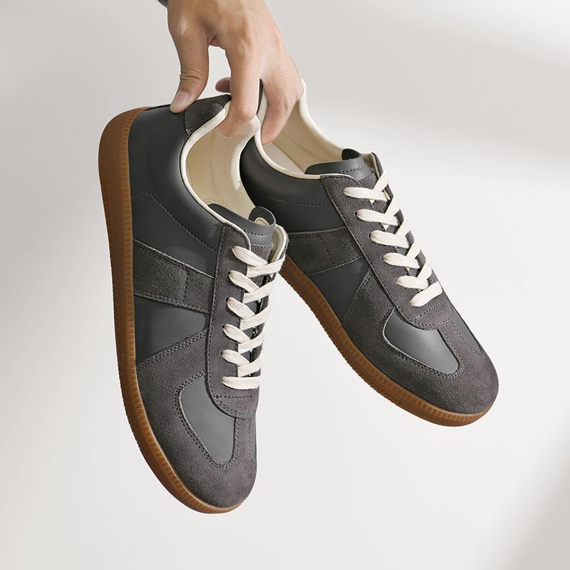 

Модные доски-балетки Новая уличная повседневная обувь Роскошный бренд Мужские кроссовки Кожаные мужские туфли для ходьбы Мужская трендовая обувь ручной работы 44 чёрный