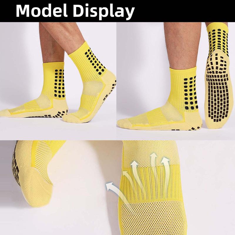 1 Pair Men's Socks Soccer Non Skid Ball Football Socks mesh Anti-Slip Athletic Non Slip Pads for Basketball Sports Sock