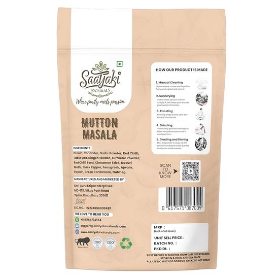 Saatyaki Naturals Mughlai Mutton Masala – 200gm | Pure Authentic Indian Spice Blend for Rich Mughlai Curries, Gravies & Mutton Dishes