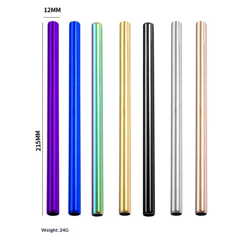 4Pcs Stainless Steel Straw Reusable Metal Drinking Straw With Cleaner Brush For Home Party Barware Bar Accessories