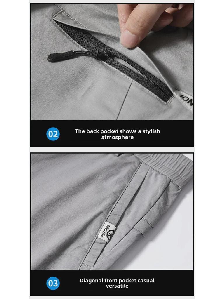 Sommer 2025 Herren Dünne Baumwolle Lässige Hose mit geradem Bein und elastischem Bund - Große Größe