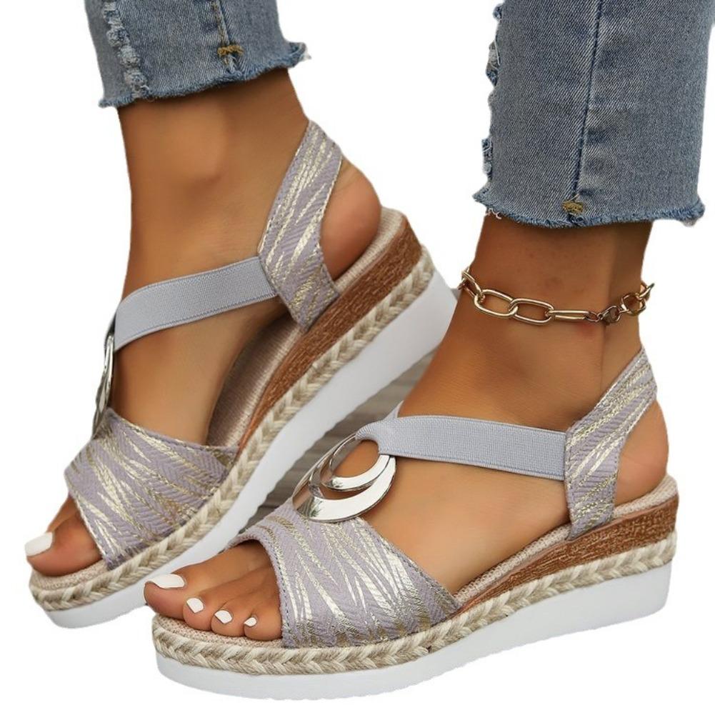 Fashion Women's Wedges Sandals 2025 Summer Snake Print Platform Sandals Gladiator Shoes Woman Comfort Casual Med High Heels Sandals