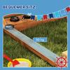 Sandbox with Sun Canopy, Pirate Ship, Incl. Children's Kitchen Play Set, Solid Wood, 180 X 103 X 144.5 Cm, Green