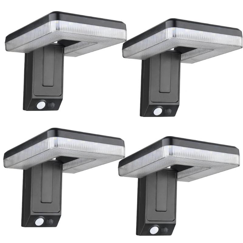 

Новый уличный настенный светильник Интеллектуальный датчик движения человека Солнечная лампа Освещение для украшения двора Уличный водонепроницаемый садовый светильник 4Pcs