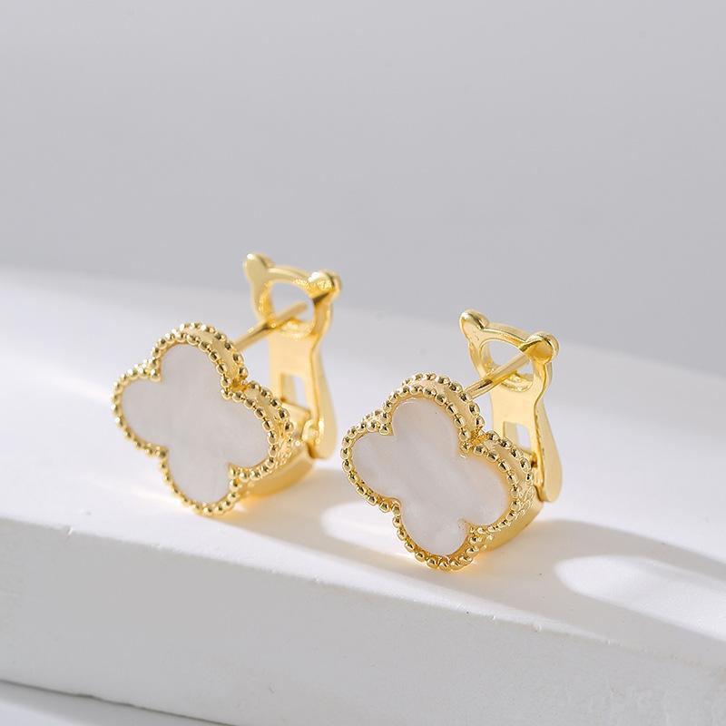 

Модные простые серьги-четырехлистники, классические модели, женские серьги, легкая роскошь, ощущение высокого класса, ювелирные украшения для ушей