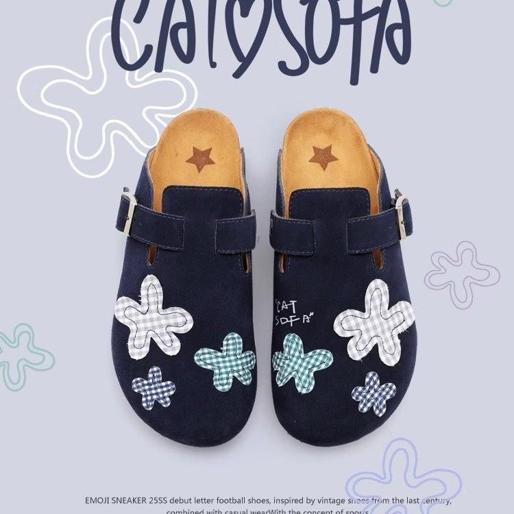 

Baotou half slippers women s 202 new Korean version of fashion versatile casual thick bottom height increase one foot cool slippers 40 тёмно-синий