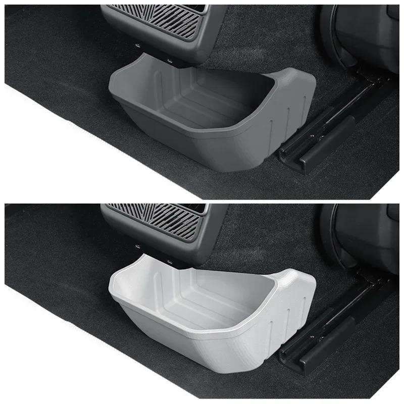For Tesla 2024 New Model 3 Highland Rear Middle Storage Box Silicone Rear Floor Storage Box Organizer Car Interior Accessories