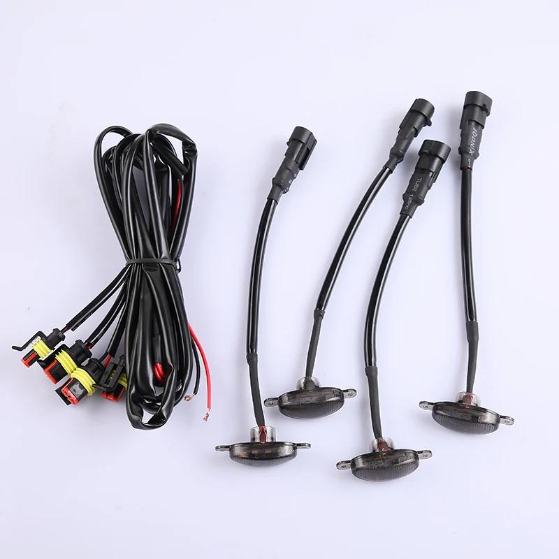 Car Front Grille Amber Light Raptor Style Lamp Kit 4Pcs/Set For Jeep Renegade 2015 2016 2017 2018 2019 2020 2021 Style A