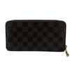 LOUIS VUITTON N60015 Damier leather Zippy wallet Purse Brown leather Used