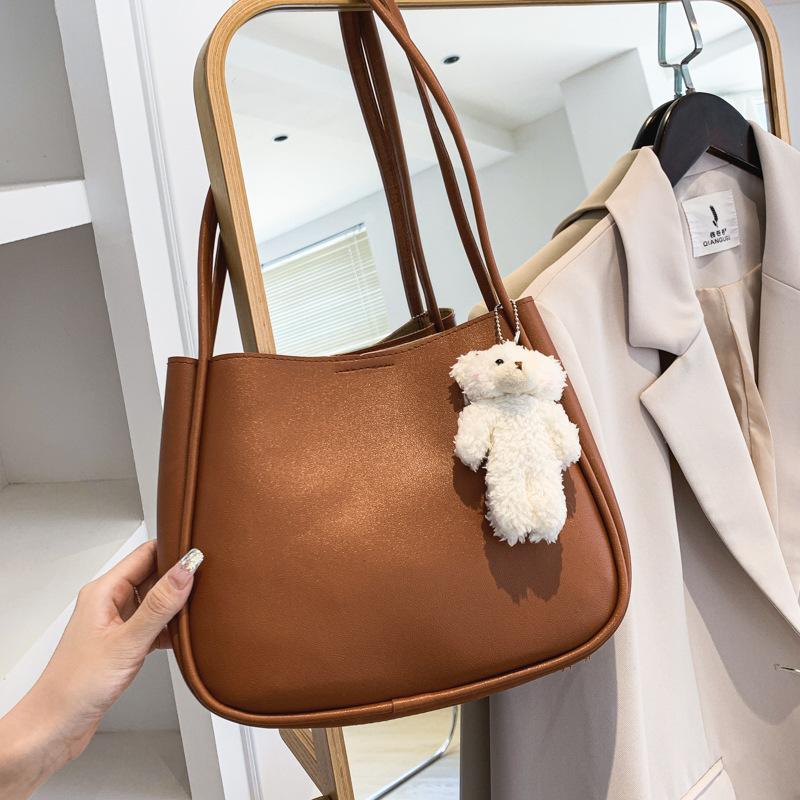 Internet Celebrity Large-capacity Soft Leather Bag Women's 2025 Summer New Foreign-style Texture Shoulder Underarm Bag Tote Bag Women's Bag