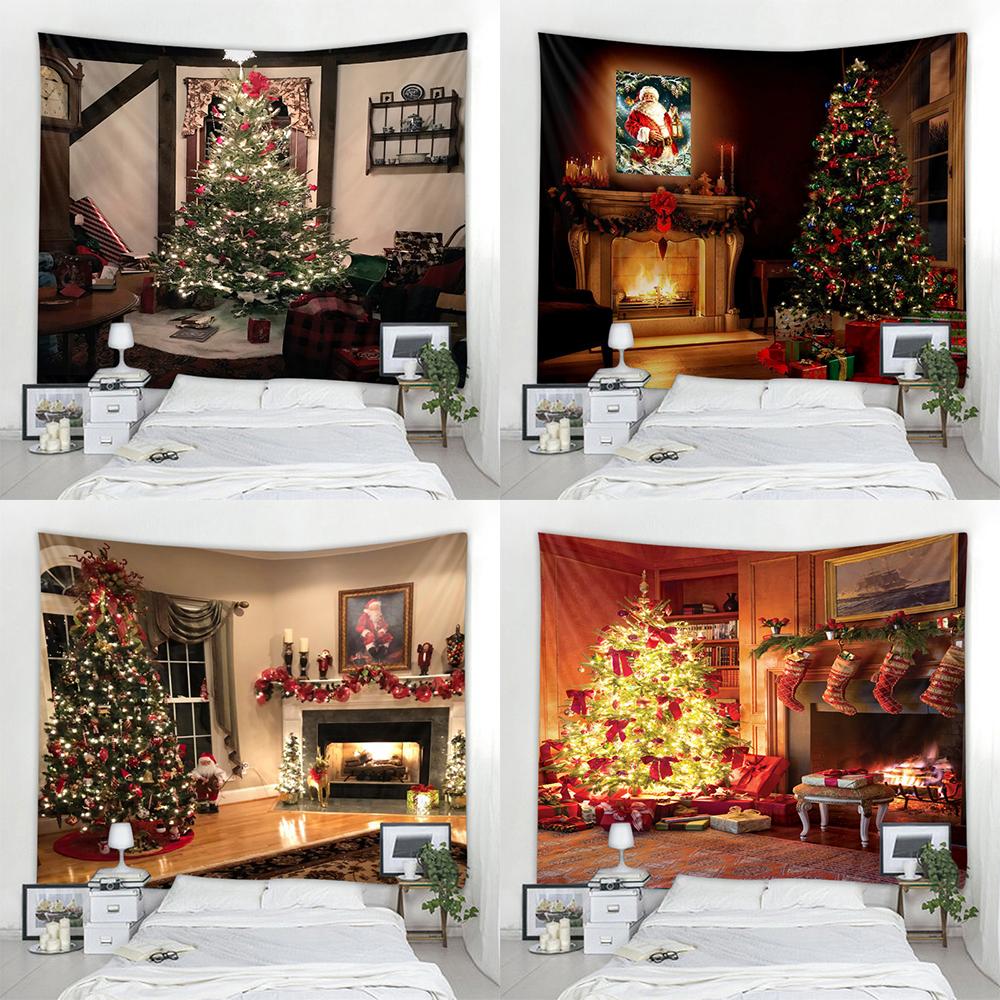 

Рождественский фон с Санта-Клаусом, декоративный гобелен, фон для рождественской вечеринки, декоративный гобелен, Рождественский домашний декор, гобелен