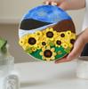 CHENISTORY 20x20cm Frame Wool Felting Painting DIY Wool Embroidery Kit Funny Wool Needle Felt Picture Kit Craft Painting Gift