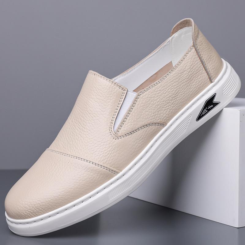 Leather shoes men's spring leather business dress small leather shoes foreign trade casual soft leather soft sole British loafers